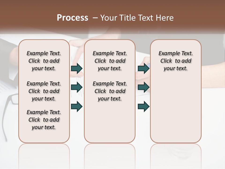 Two People Sitting At A Table Signing Papers PowerPoint Template
