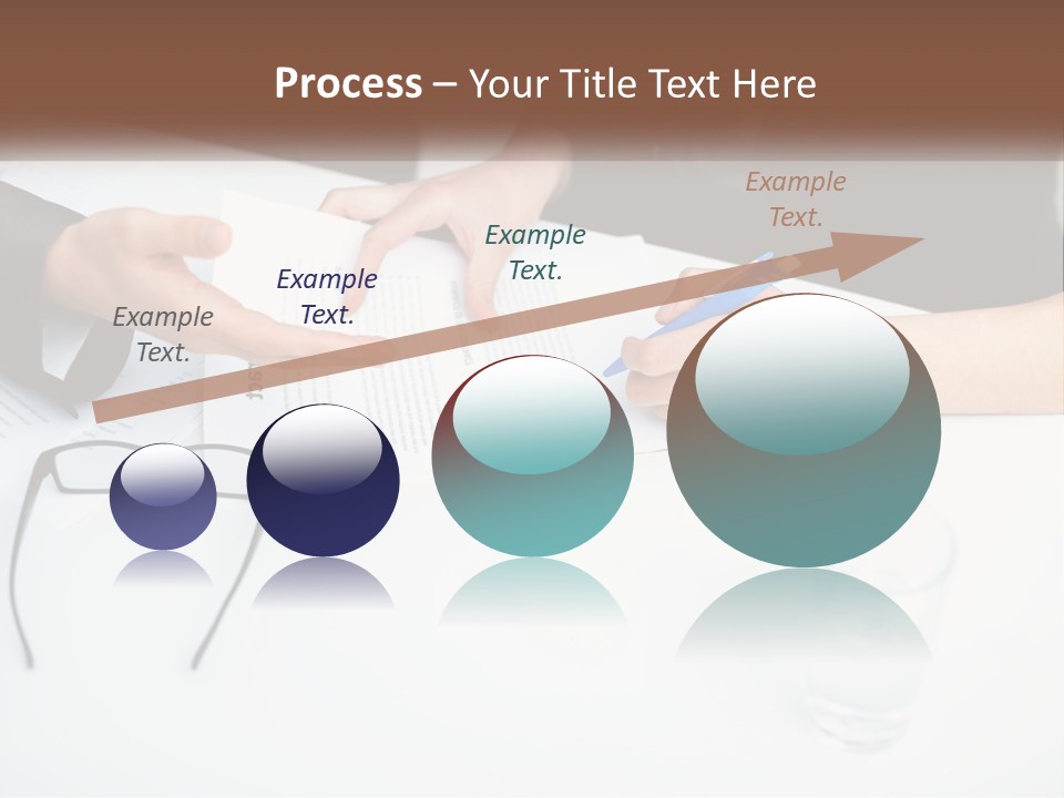 Two People Sitting At A Table Signing Papers PowerPoint Template
