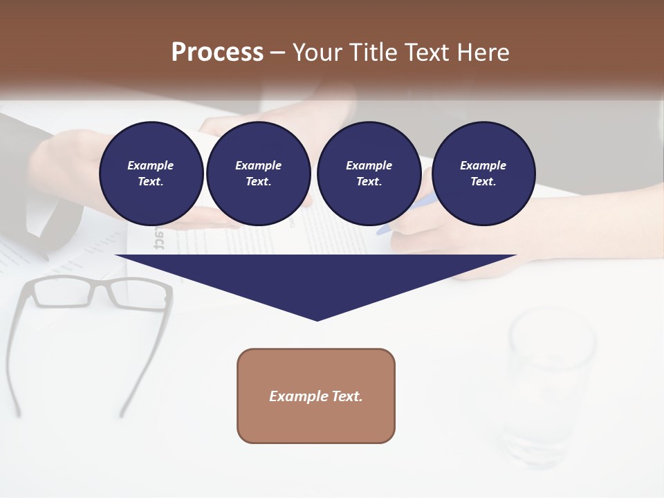Two People Sitting At A Table Signing Papers PowerPoint Template