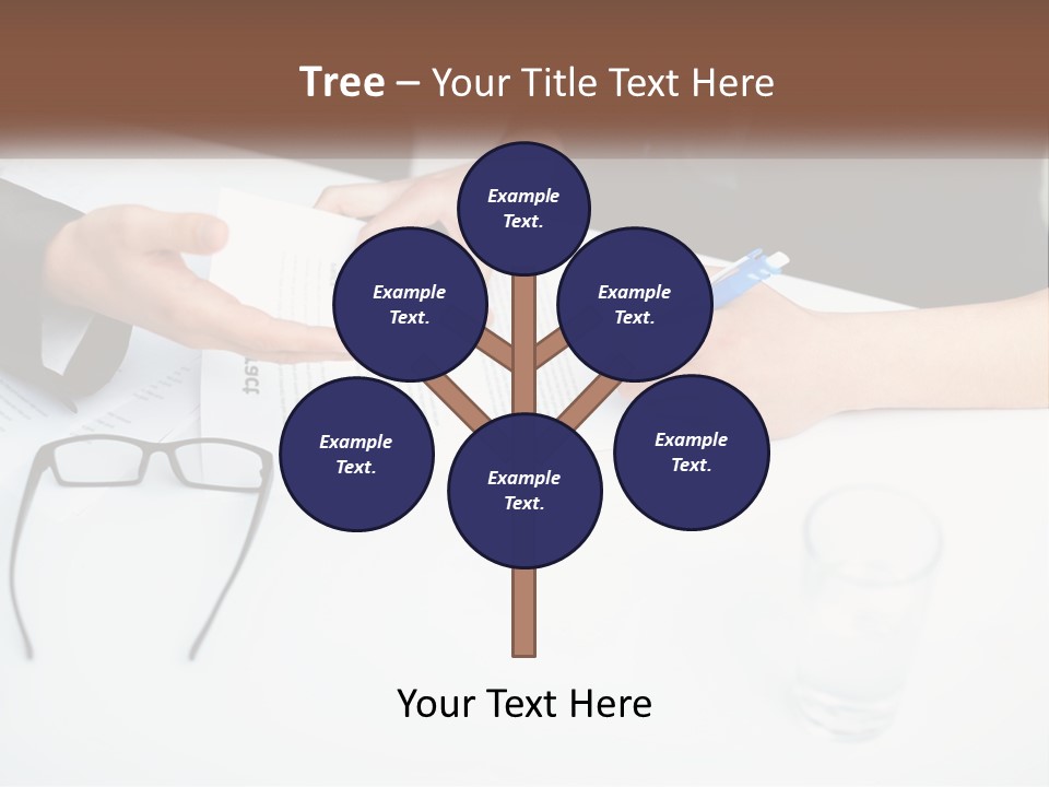 Two People Sitting At A Table Signing Papers PowerPoint Template