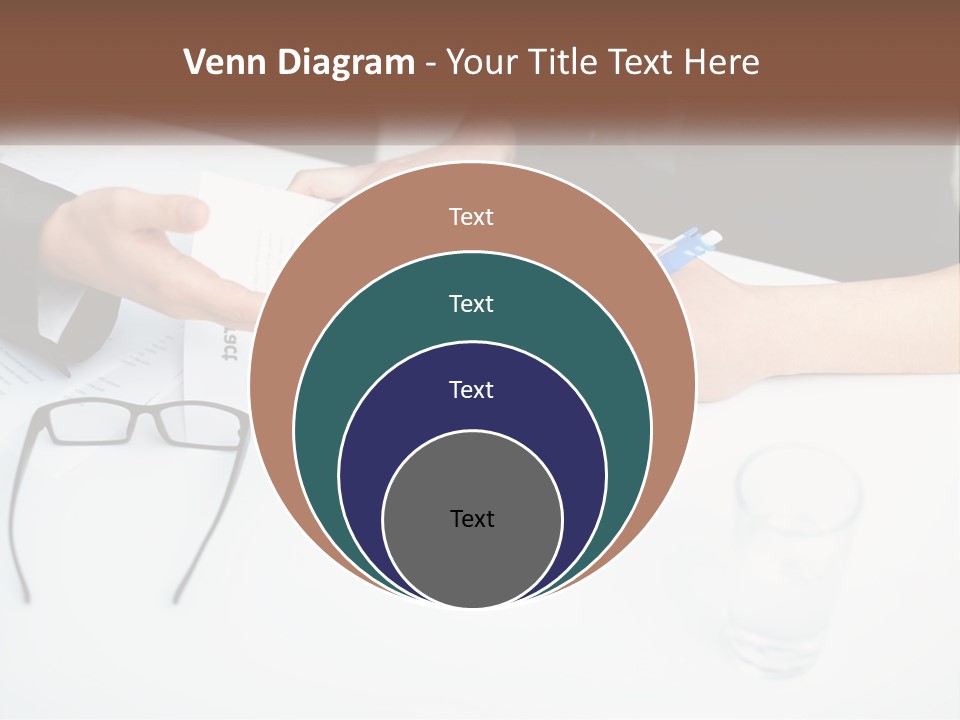 Two People Sitting At A Table Signing Papers PowerPoint Template