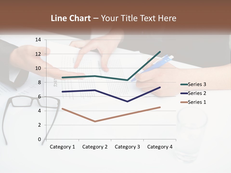 Two People Sitting At A Table Signing Papers PowerPoint Template