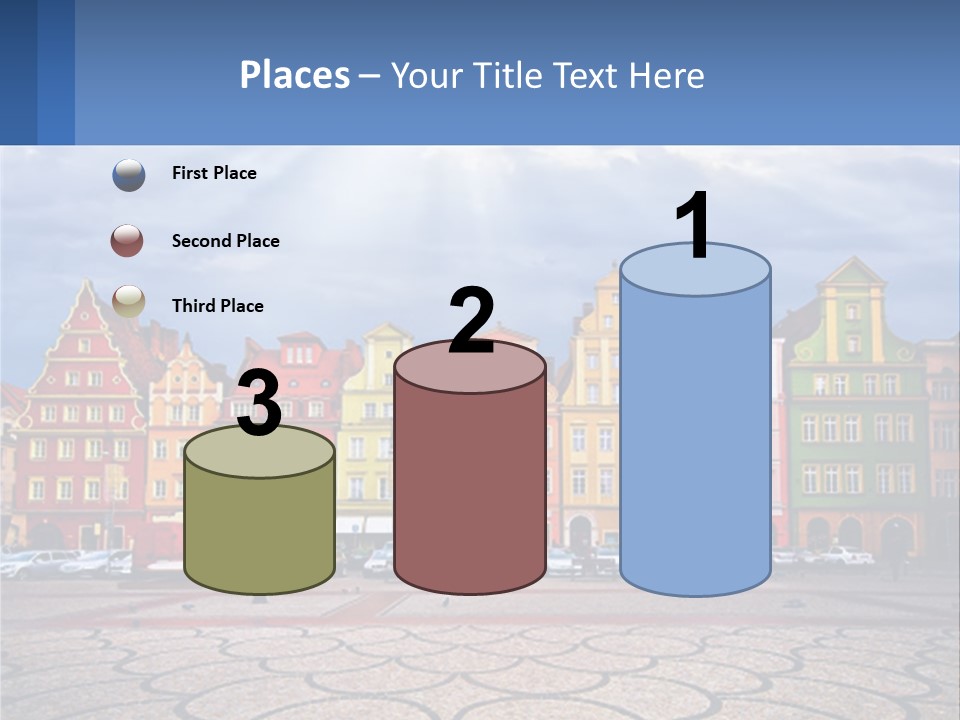 A Group Of Buildings With A Sky Background PowerPoint Template