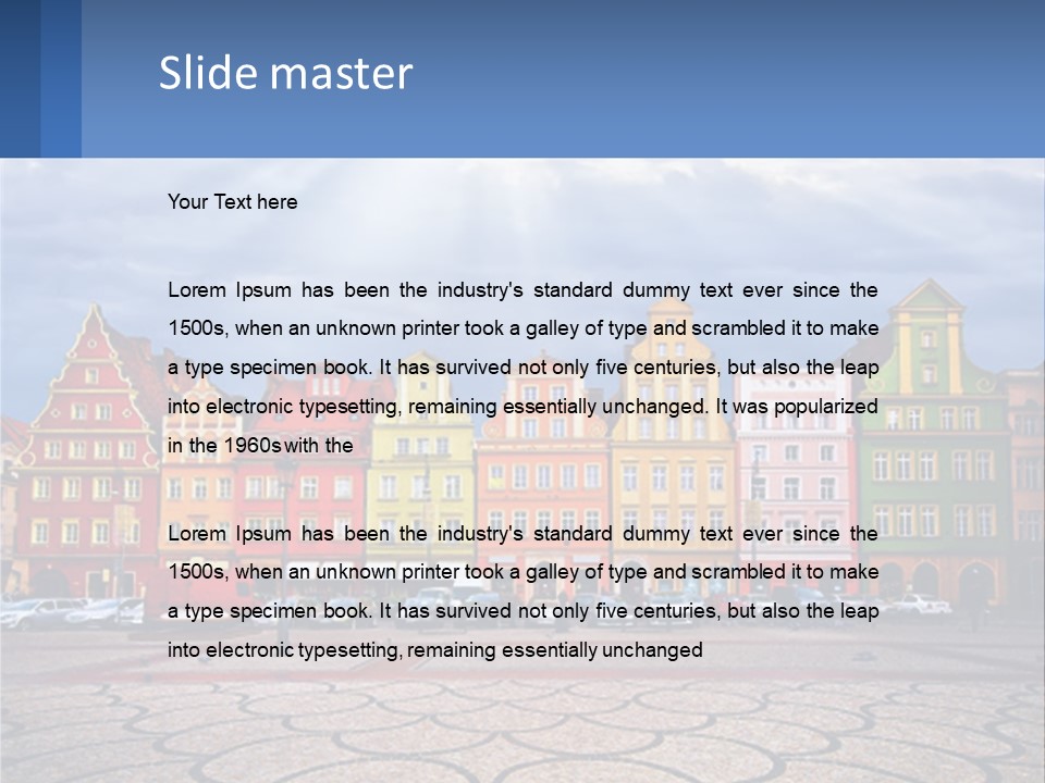 A Group Of Buildings With A Sky Background PowerPoint Template