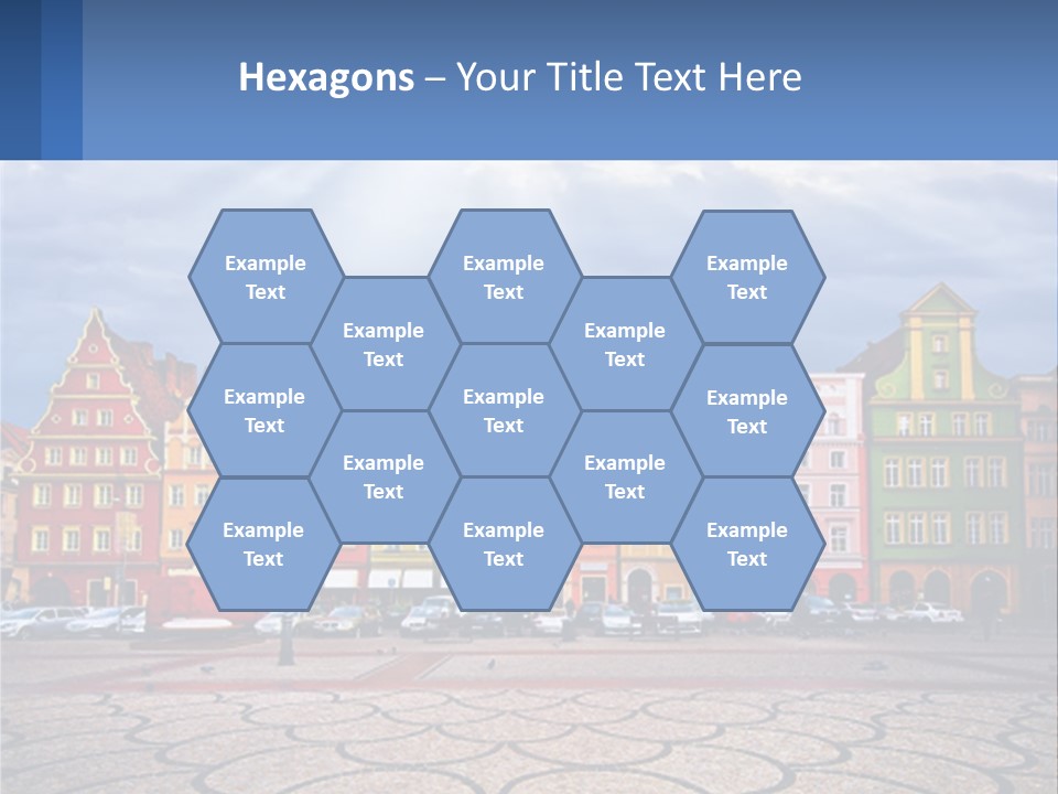 A Group Of Buildings With A Sky Background PowerPoint Template