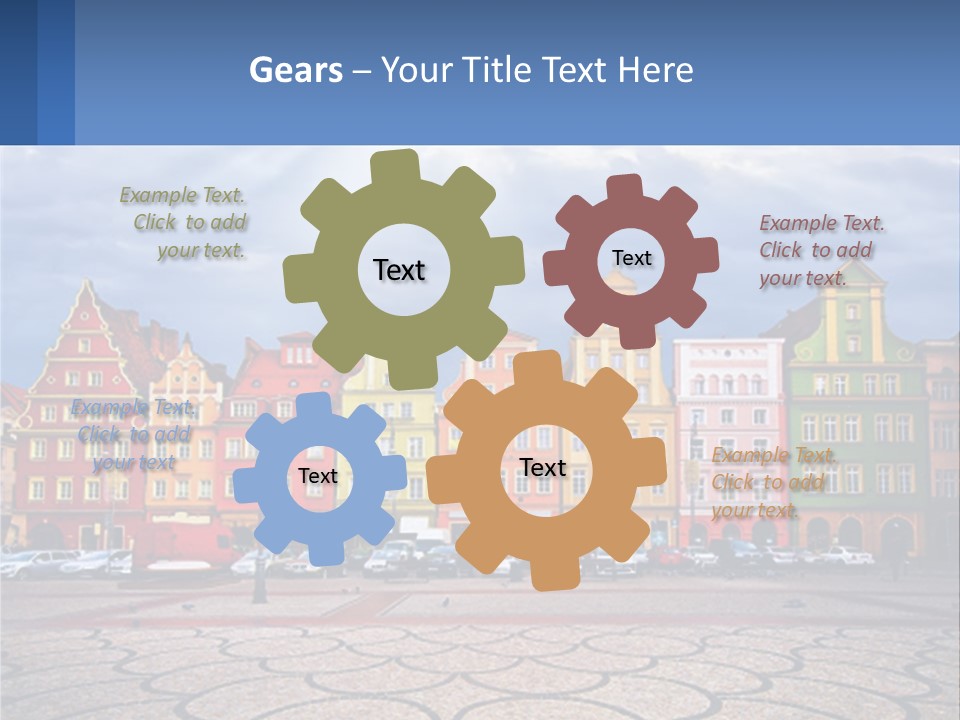 A Group Of Buildings With A Sky Background PowerPoint Template