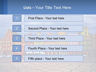 A Group Of Buildings With A Sky Background PowerPoint Template