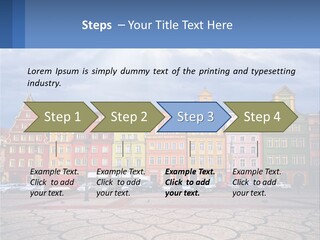 A Group Of Buildings With A Sky Background PowerPoint Template
