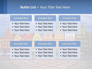 A Group Of Buildings With A Sky Background PowerPoint Template