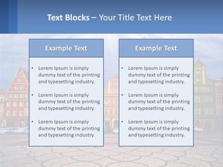 A Group Of Buildings With A Sky Background PowerPoint Template