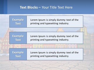 A Group Of Buildings With A Sky Background PowerPoint Template