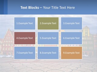 A Group Of Buildings With A Sky Background PowerPoint Template