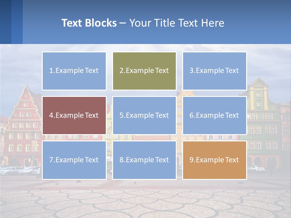 A Group Of Buildings With A Sky Background PowerPoint Template