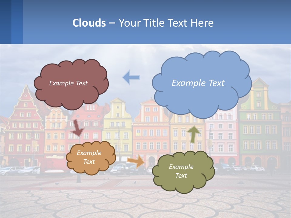 A Group Of Buildings With A Sky Background PowerPoint Template