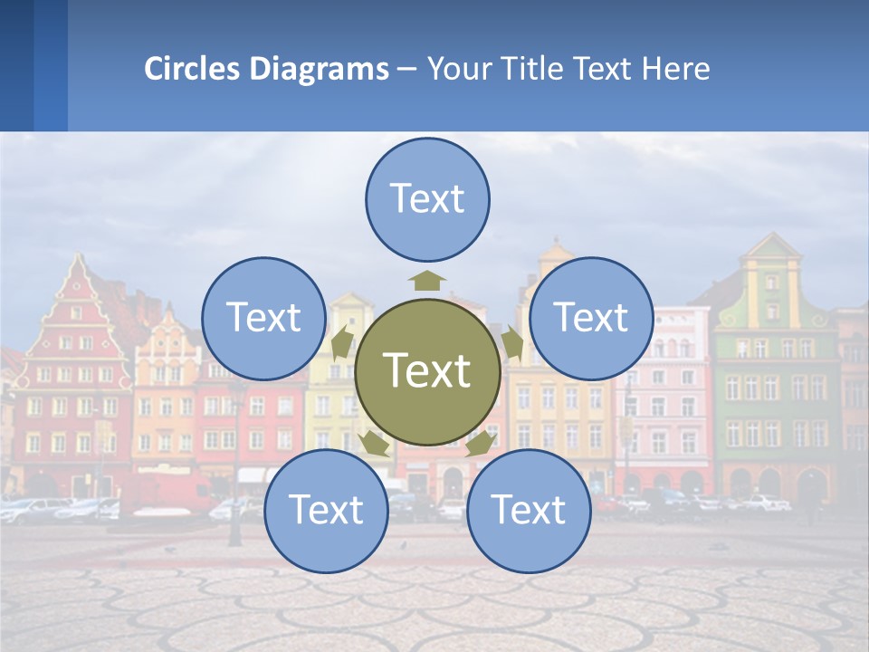 A Group Of Buildings With A Sky Background PowerPoint Template