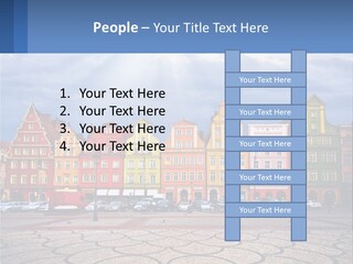 A Group Of Buildings With A Sky Background PowerPoint Template