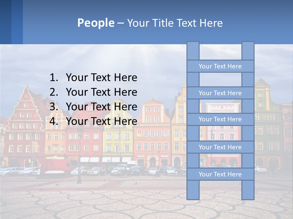 A Group Of Buildings With A Sky Background PowerPoint Template