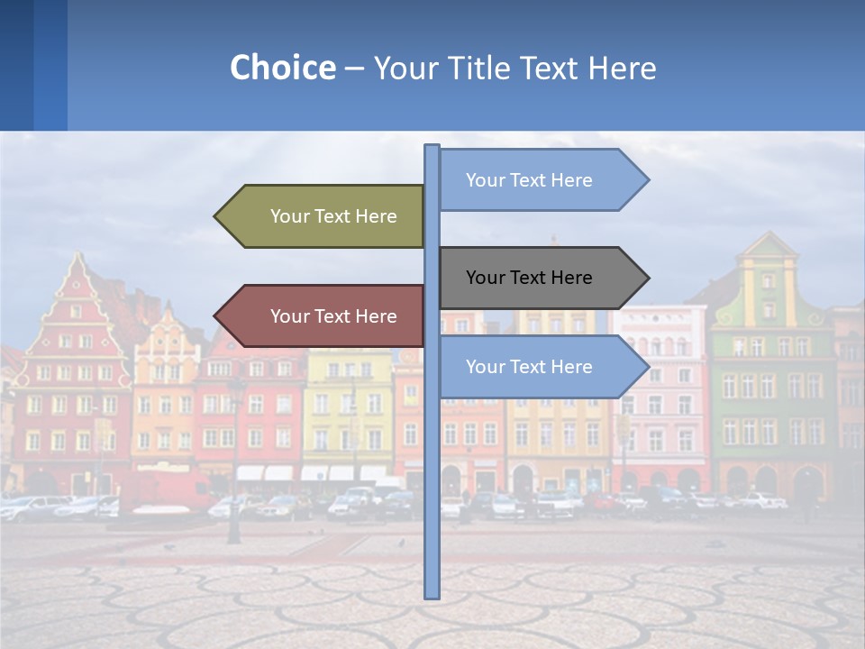 A Group Of Buildings With A Sky Background PowerPoint Template