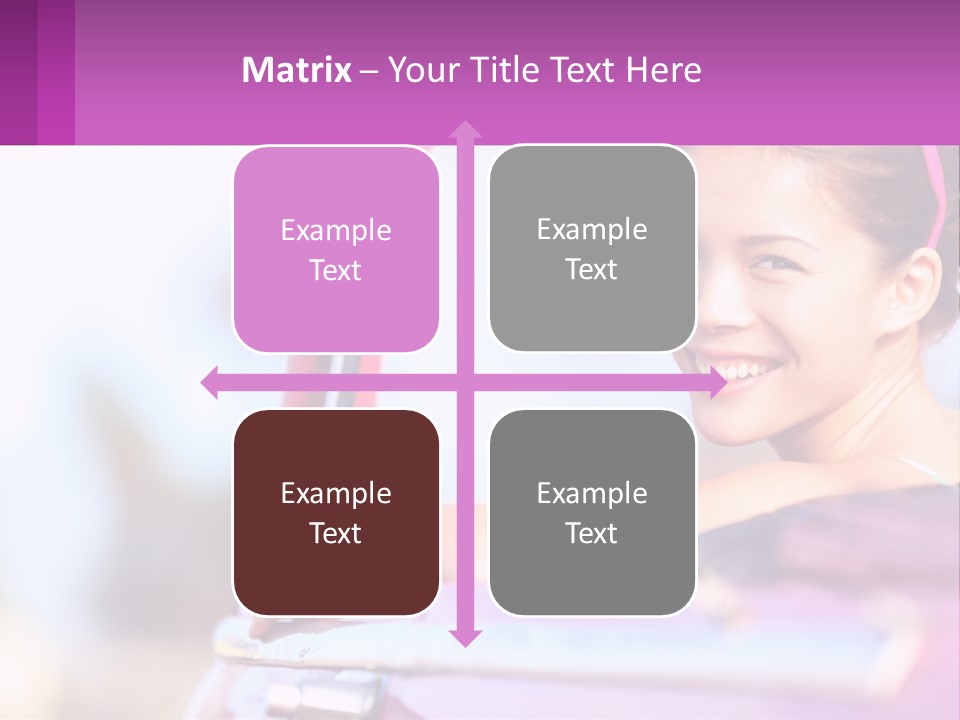 A Woman With Sunglasses Sitting In A Pink Car PowerPoint Template