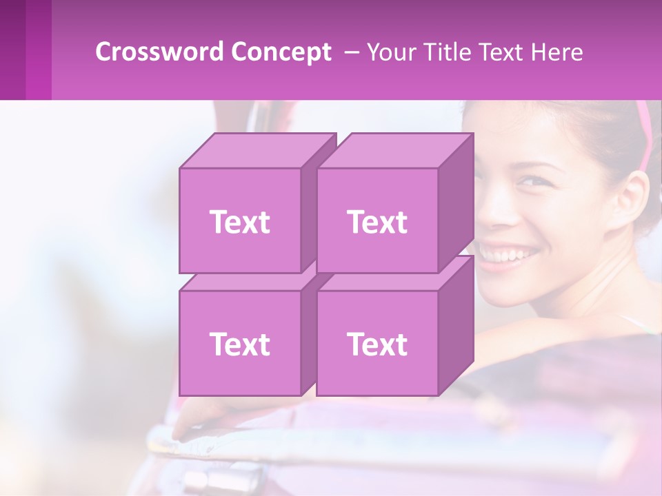 A Woman With Sunglasses Sitting In A Pink Car PowerPoint Template