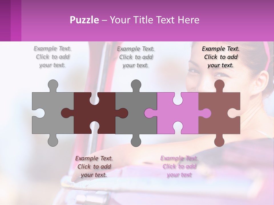 A Woman With Sunglasses Sitting In A Pink Car PowerPoint Template