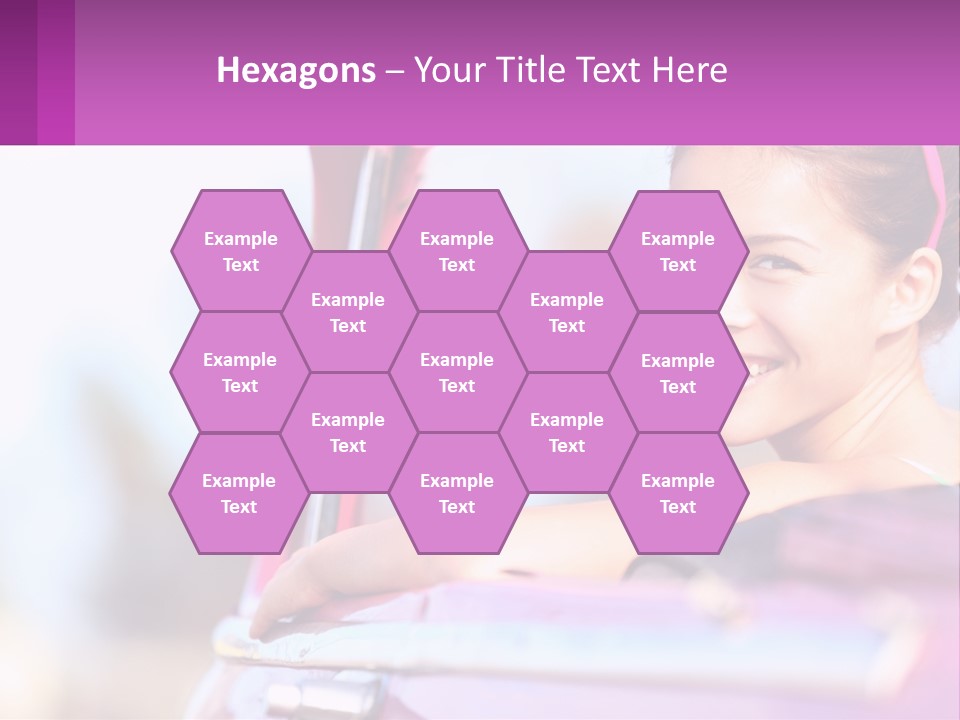 A Woman With Sunglasses Sitting In A Pink Car PowerPoint Template