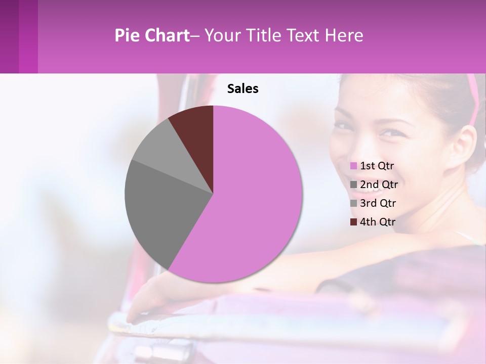 A Woman With Sunglasses Sitting In A Pink Car PowerPoint Template