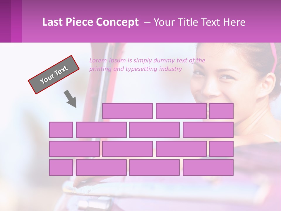 A Woman With Sunglasses Sitting In A Pink Car PowerPoint Template