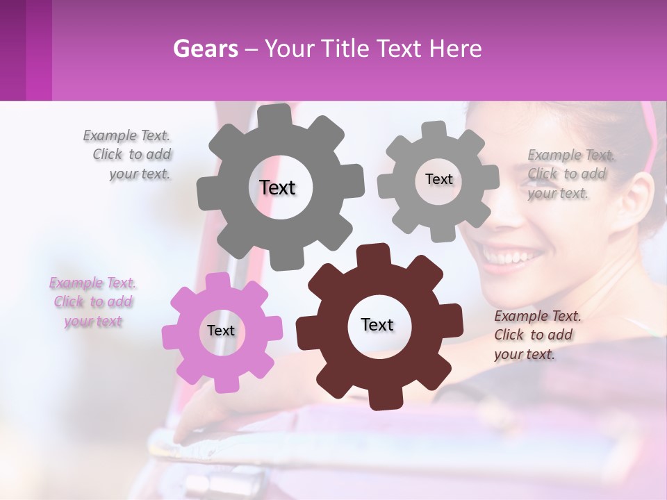 A Woman With Sunglasses Sitting In A Pink Car PowerPoint Template