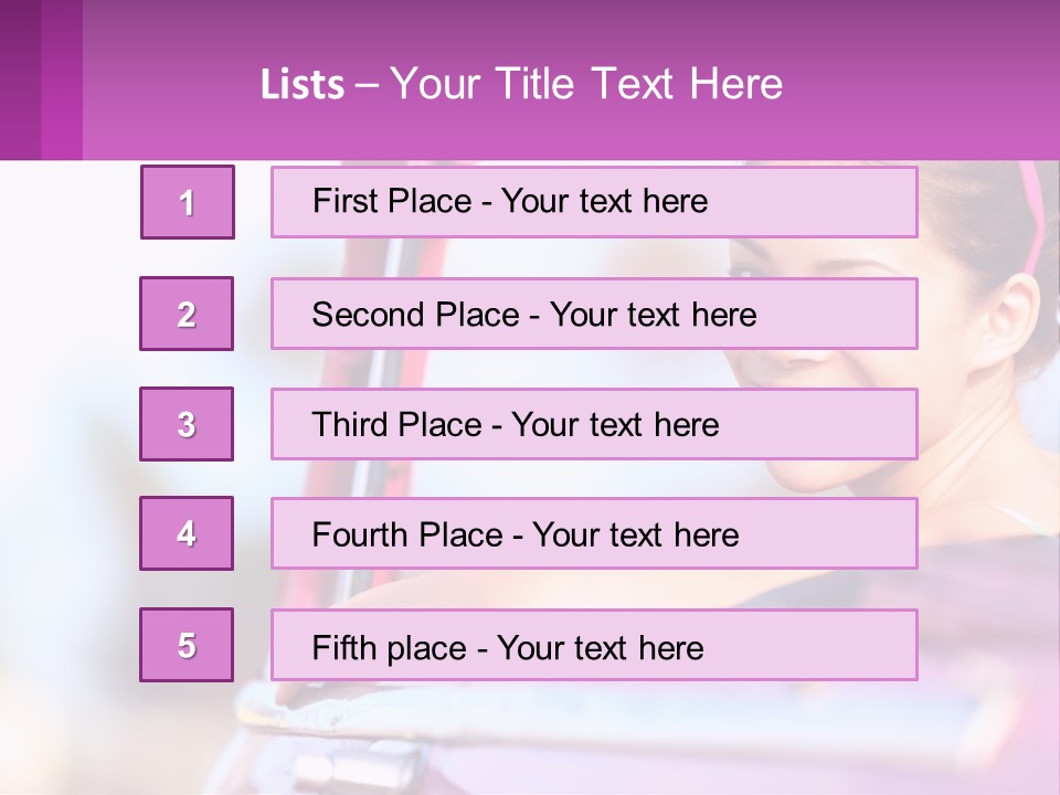 A Woman With Sunglasses Sitting In A Pink Car PowerPoint Template