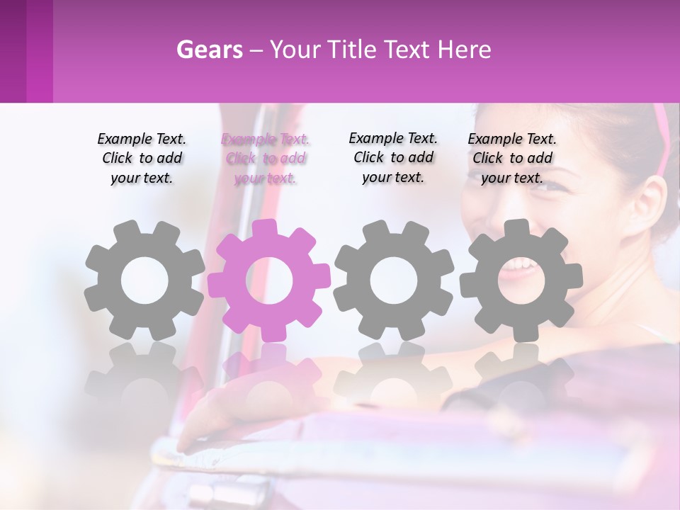 A Woman With Sunglasses Sitting In A Pink Car PowerPoint Template