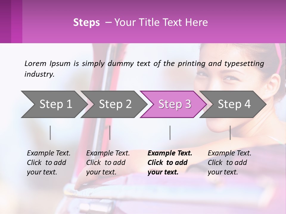 A Woman With Sunglasses Sitting In A Pink Car PowerPoint Template