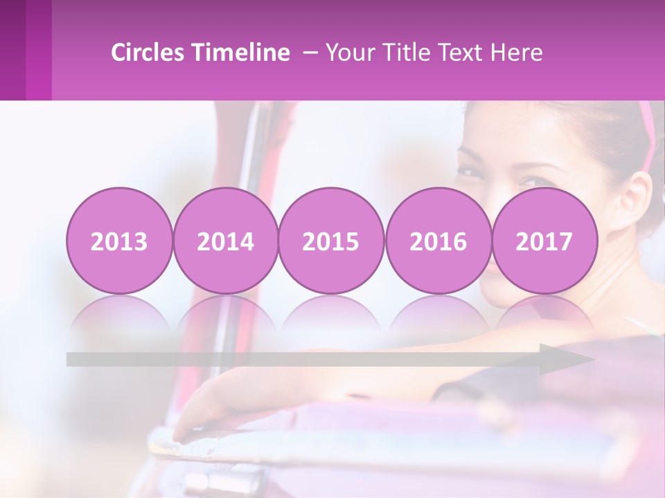 A Woman With Sunglasses Sitting In A Pink Car PowerPoint Template