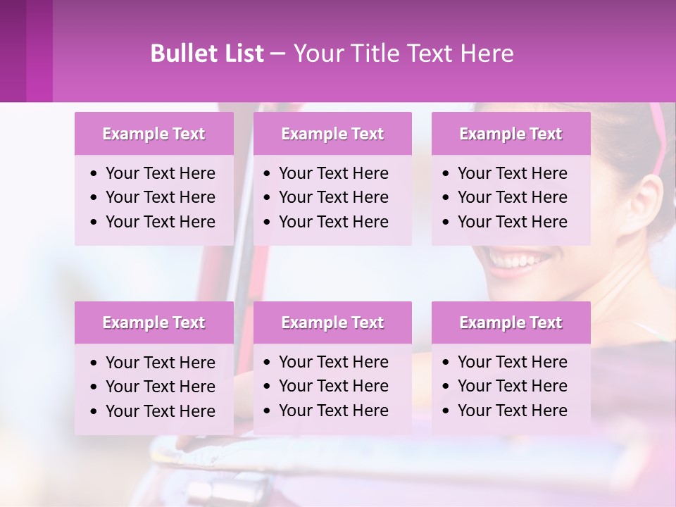 A Woman With Sunglasses Sitting In A Pink Car PowerPoint Template