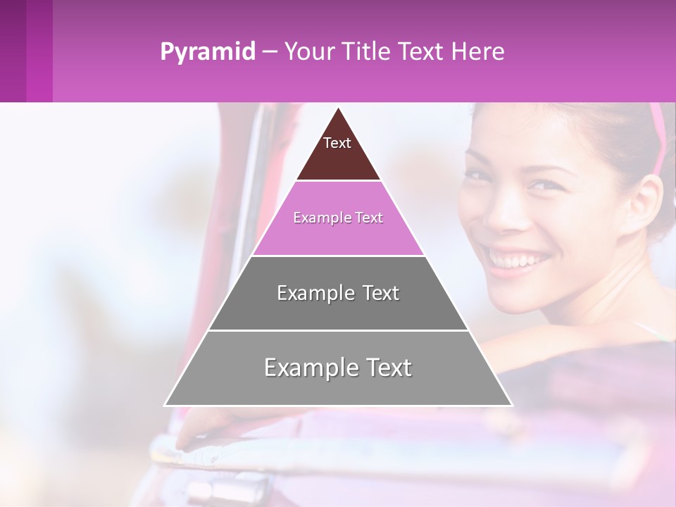 A Woman With Sunglasses Sitting In A Pink Car PowerPoint Template