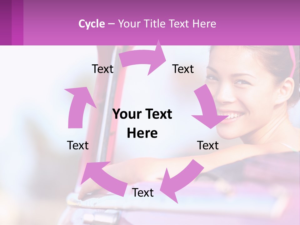 A Woman With Sunglasses Sitting In A Pink Car PowerPoint Template