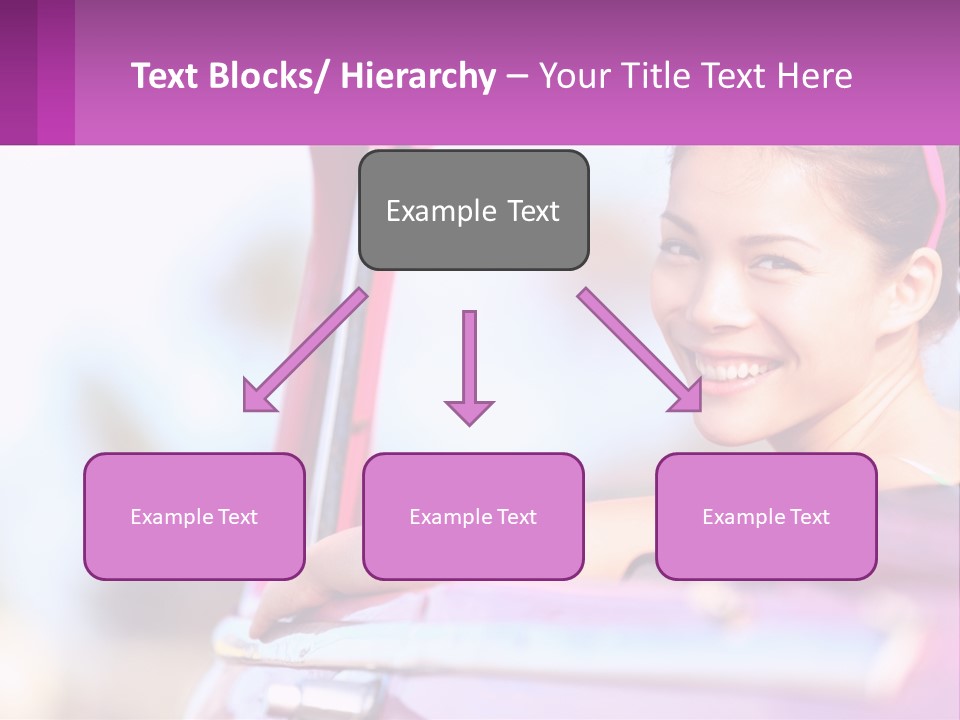 A Woman With Sunglasses Sitting In A Pink Car PowerPoint Template