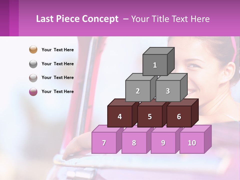 A Woman With Sunglasses Sitting In A Pink Car PowerPoint Template