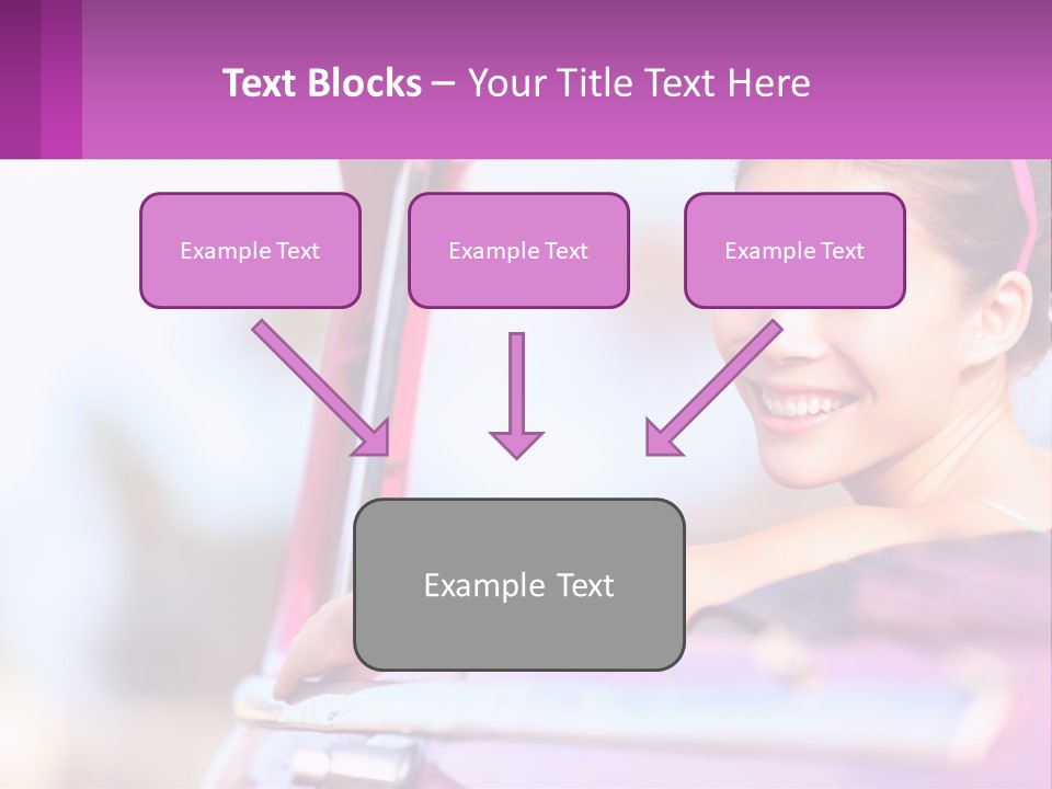 A Woman With Sunglasses Sitting In A Pink Car PowerPoint Template