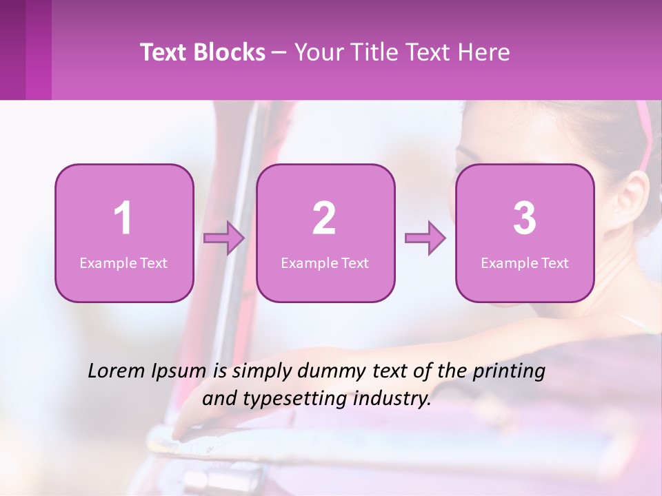 A Woman With Sunglasses Sitting In A Pink Car PowerPoint Template