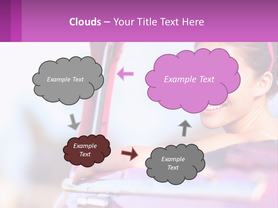 A Woman With Sunglasses Sitting In A Pink Car PowerPoint Template