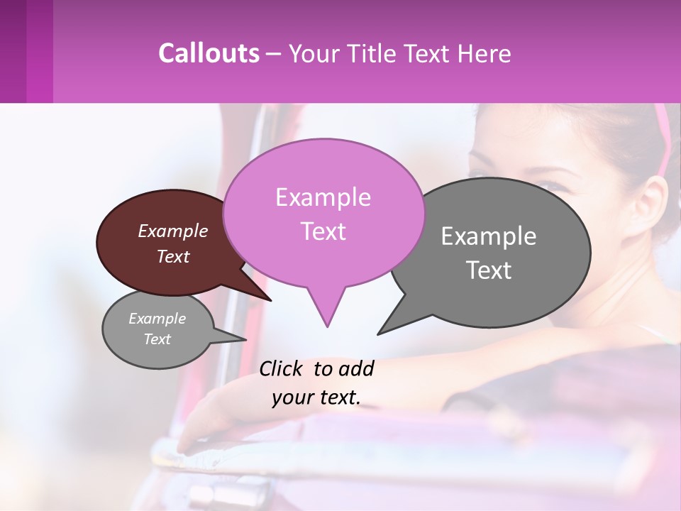 A Woman With Sunglasses Sitting In A Pink Car PowerPoint Template