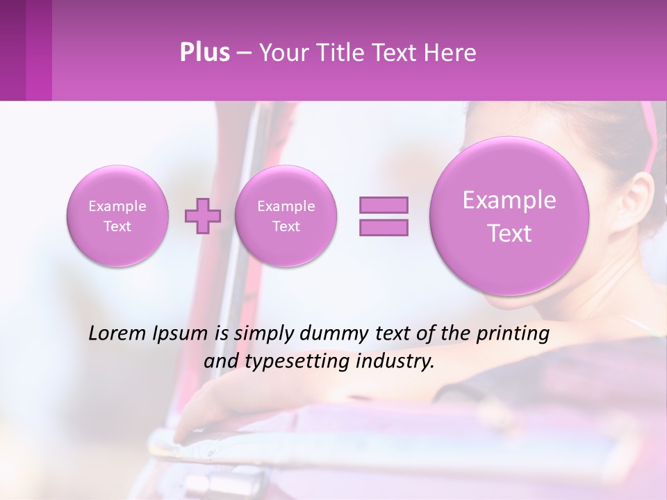 A Woman With Sunglasses Sitting In A Pink Car PowerPoint Template
