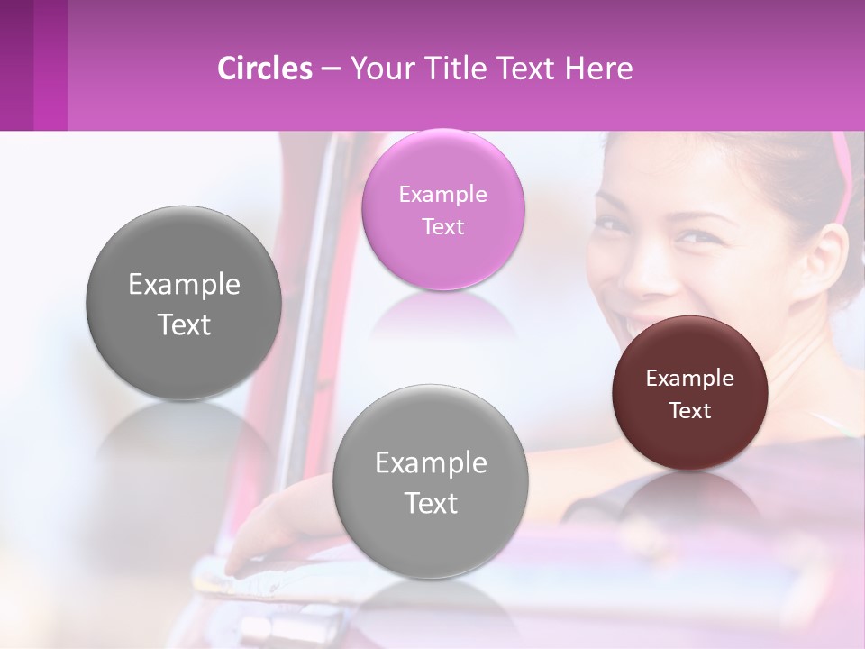 A Woman With Sunglasses Sitting In A Pink Car PowerPoint Template