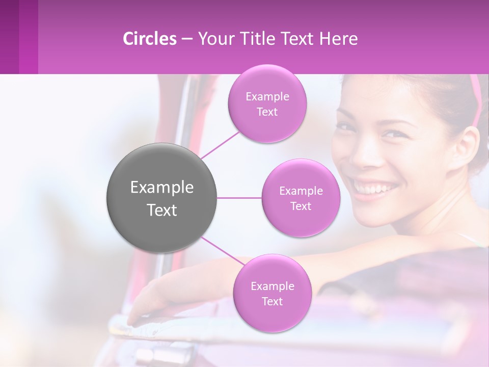 A Woman With Sunglasses Sitting In A Pink Car PowerPoint Template