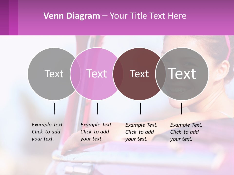 A Woman With Sunglasses Sitting In A Pink Car PowerPoint Template