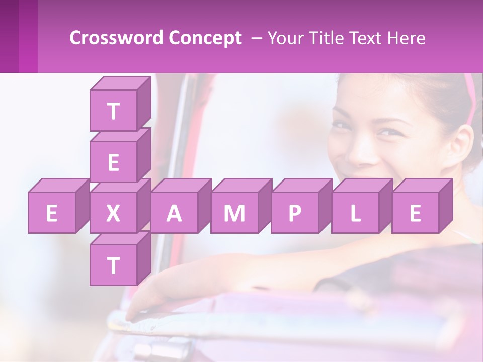 A Woman With Sunglasses Sitting In A Pink Car PowerPoint Template