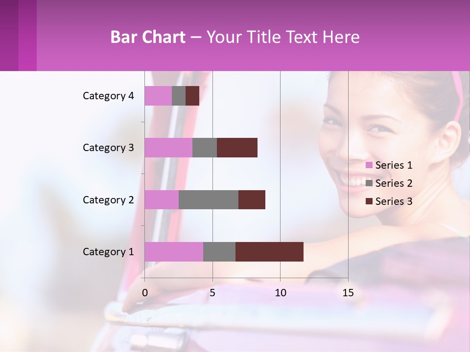 A Woman With Sunglasses Sitting In A Pink Car PowerPoint Template