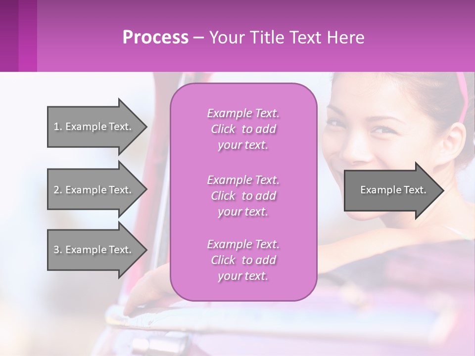A Woman With Sunglasses Sitting In A Pink Car PowerPoint Template