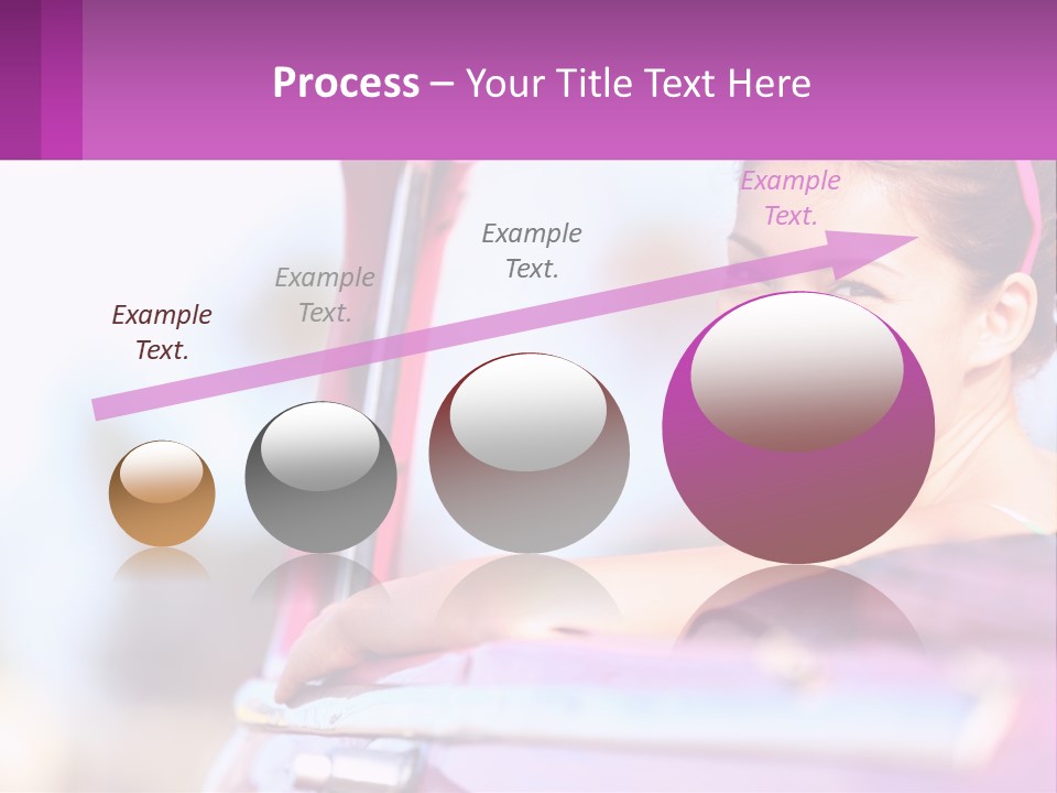 A Woman With Sunglasses Sitting In A Pink Car PowerPoint Template